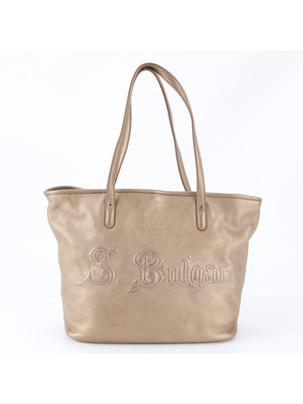 Bvlgari Sotirio Leather Tote Bag Shoulder Hand Gold
